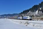 139 555 + 193 772 mit einem Turnuszug am 28.01.2017 bei Radstadt.