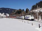 Die 139 555 und die 193 772 mit einem Turnuszug nach Schladming am 28.01.2017 unterwegs bei Altenmarkt im Pongau.