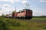 139 285-1 EGP - Eisenbahngesellschaft Potsdam mbH mit einem Containerzug aus Richtung Salzwedel kommend in Stendal.