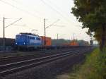Zufällig entdeckte ich die schöne 139 285-1 von EGP mit einem Güterzug bei Ochtmissen, Lüneburg, am 05.10.2014