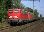 140 849-1 + 140 756 mit GZ beladen mit Stahlblcken in Richtung   Bochum.(24.07.2008) 