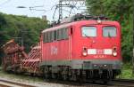 Die 140 528-1 zieht einen Gz durch Duisburg Neudorf am 25.05.2010