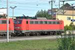 140 856-6, zieht im Doppeltraktion einen Kohlezug am 30.09.2010 durch Lehrte.