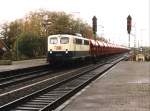 140 727-9 mit Gterzug auf Bahnhof Salzbergen am 06-11-1999.