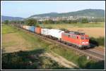 Einen modellbahngerechten Zug hatte 140 390 am Haken, als sie am 12.09.2007 Grosachsen-Heddesheim passierte.