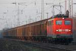 DB 140 036 zieht am 28.1.11 einen GZ durch Ratingen-Lintorf