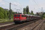 140 368 mit einem Autozug am 31.05.2011 am Heimeranplatz in Mnchen.