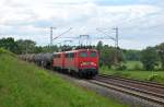 140 791-5 + 140 833 mit einem Kesselzug am 13.06.2013 bei Salzderhelden