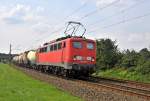 DB Schenker Rail 140 678 mit Kesselwagenzug in Richtung Osnabrück (Laggenbeck, 06.08.14).