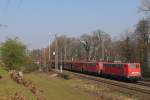 DB 140 805 mit einer weiteren DB 140er und einem Kohlezug am 14.3.14 in Ratingen-Lintorf.