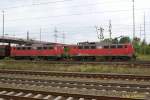 2.09.2007: Br 140 782-4 und 140 783-2 beim durchfahren des Lehrter Gterbahnhofs.