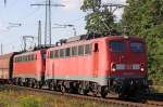 Die 140 821-0 in Ratingen-Lintorf am 28,07,09
