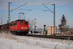 140 627-1 DB Cargo am 21.12.2010 am Bahnbergang bei Woltorf