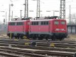 Zwei Loks der BR 140 abgestellt im Bahnhof von Magdeburg Hbf am 21.03.2014