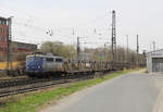 EVB/MWB 140 761 mit leeren Autotransportwagen am 31. März 2016.
Aufnahmeort: Hannover-Misburg Gbf