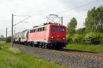 Am 17.05.2015 kam die 140 184-3 von der ELV  aus Richtung Wittenberge und fuhr weiter in Richtung Stendal .