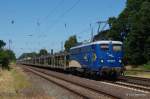 140 866-5 EVB durchfährt am 01.07.15 mit ihrem BLG-Autoleerzug Langwedel auf dem Weg Richtung Hannover.