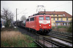 140730 kam am 14.4.1992 um 14.1o Uhr mit einem Güterzug in Richtung Oldenburg fahrend durch Heidkrug.