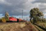 140 644 mit Schotterzug bei Hattenhofen (18.10.2007)