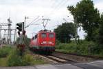 140 766-7 + 140 834-3 mit Kohlezug --> KOPL am Km 28,190 in Dsseldorf am 04.Juli 2008