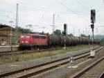 Am 16.07.2008, fuhr 140 173- 6, mit einem Kesselwagenzug, durch den Bahnhof Bamberg.