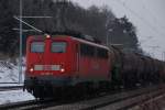 140 490-4, eine der Wenigen, aus einer immer mehr aussterbenden Baureihe. (KBS 750, Beimerstetten, Mitte Jan. 2009).