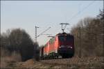 Ein schnes Doppel: 140 854 und 140 849 bringen gemeinsam den 52289, von Hagen-Vorhalle nach Kreuztal Gbf. Hier aufgenommen bei Hohenlimburg. (19.03.2009)
