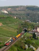 140 611-5 mit einem KLV Zug -> Norden am Isteiner Klotz 14.4.09