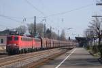 140 791-5 + 140 824-4 mit Kohlezug in Hilden am 03.04.09