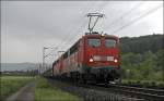 Der 15.05.2009 war gezeichnet von Regen... 140 850 und eine Schwesterlok bespannen den Kohlenleerzug nach Rotterdam.
