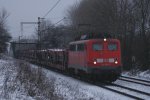 140 681-8 mit einem leeren Autotransportzug bei der Durchfahrt durch Hannover-Ahlten am 30.01.10 