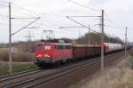 Fr mich das heutige Highlight auf der KBS 310: 140 401-1 fhrt mit einem gemischten Gterzug in Richtung Braunschweig. Fotografiert am 27.03.2010 in Magdeburg Diesdorf. 