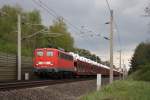 140 797 kam am 04.05.2010 mit einem Gterzug durch Gifhorn in Richtung Hannover.