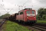 Eine Lok weniger auf meiner Wunschliste :-) 140 024-1 fhrt mit einem Ganzzug Schttgutwagen in Richtung Leipzig-Schnefeld. Fotografiert am 15.05.2010 in Leipzig-Thekla. 