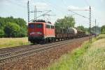 Br 140 539-8 mit ein Mischer in richtung Seddin durch Ahrensdorf 24/06/2010.