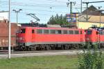 140 797-2 zusammen mit 140 886-6, in einen Kohlezug in Lehrte am 30.09.10.