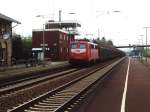 140 060-5 mit einem Gterzug auf Bahnhof Hasbergen am 22-4-2000.