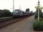 140 445-8 mit einem Gterzug auf Bahnhof Lengerich am 29-8-1994.