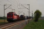 140 184-3 mit einem gemsichten Gterzug in Neuss-Allerheiligen am 30.04.2011