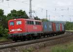 140 327-8 mit einen KLV-Zug kurz vor Fulda am 09.06.2011