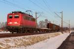 Mit einem kurzen Gterzug war 140 535-6 am 26. Januar 2012 in Richtung Rosenheim unterwegs. Aufgenommen kurz nach dem Bahnhof von bersee. Weitere Bilder von uns unter: marolokbilder.startbilder.de