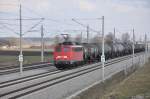140 797 mit Güterzug am 09.03.2012 bei Hattenhofen