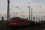 140 805 und 140 790 am 6.11.12 mit einem gemischten Gterzug in Duisburg-Bissingheim.