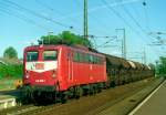140 378 mit Gterzug Richtung Hamburg am 29.04.1999 in Boizenburg (Elbe)