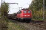 140680 mit einem Leerzug zurück aus Emden unterwegs am 27.10.2014 um 11.06 Uhr in Westerkappeln - Velpe Richtung Osnabrück.