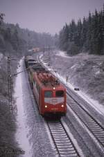 140746 erreicht am 3.12.1988 um 12.30 Uhr den Scheitelpunkt im Wiehengebirge bei Ostercappeln auf der Fahrt nach Osnabrück.