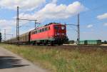 140 681-8 mit H-Wagen-Zug in Fahrtrichtung Seelze.