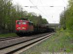 140 752 mit leeren Autotransportwagen Richtung Fallersleben. Die Aufnahme entstand am 21.04.07 an der G-Bahn bei Hannover-Misburg 