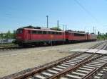 140 621-4 mit 155 211-6 und 152 003-0 am 6.05.07 im Bahnhof von Wismar.