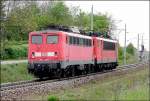 140 798-0 unterwegs in Richtung Hbf Stralsund.Gezogen wird sie von 155 059-0  ( 15.05.07 ) 